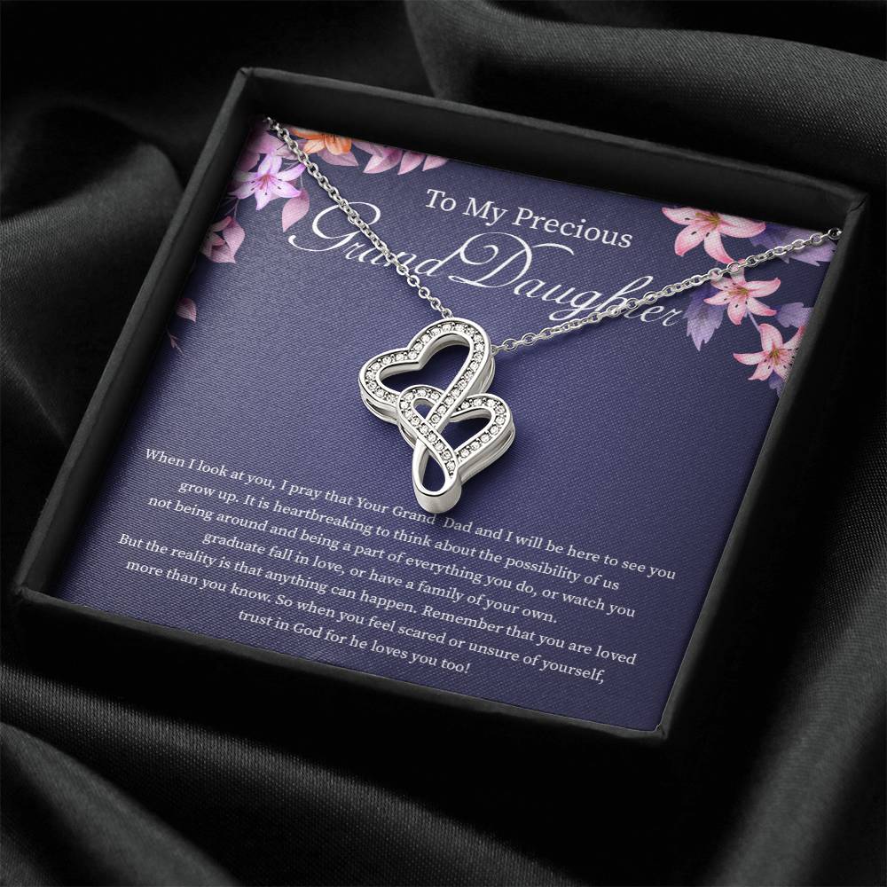 To My Precious Granddaughter Necklace Double Hearts Necklace