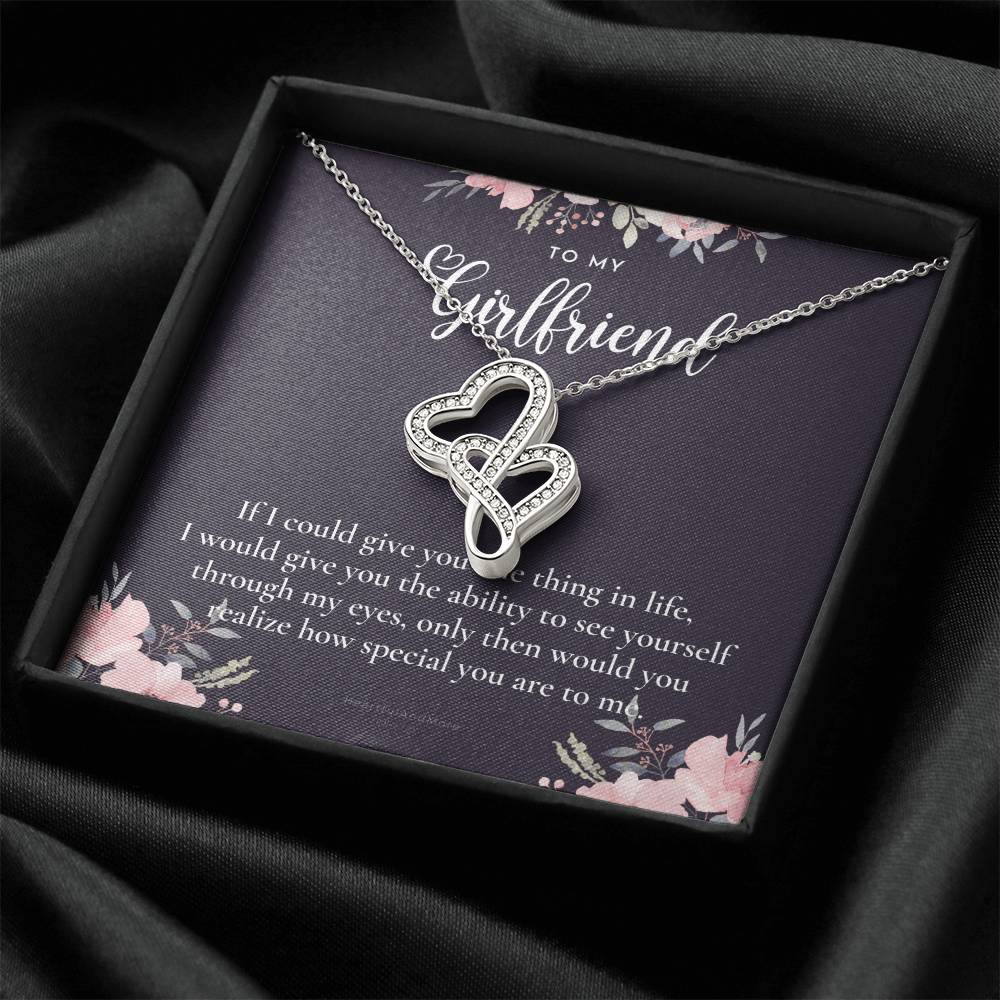 To My Girlfriend Girlfriend Necklace Anniversary Gift For Girlfriend Girlfriend Gift Gift For Girlfriend Necklace For Double Hearts Necklace