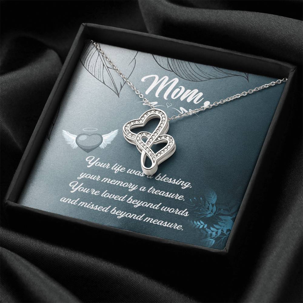 Mom Your Life Was A Blessing - Double Hearts Necklace