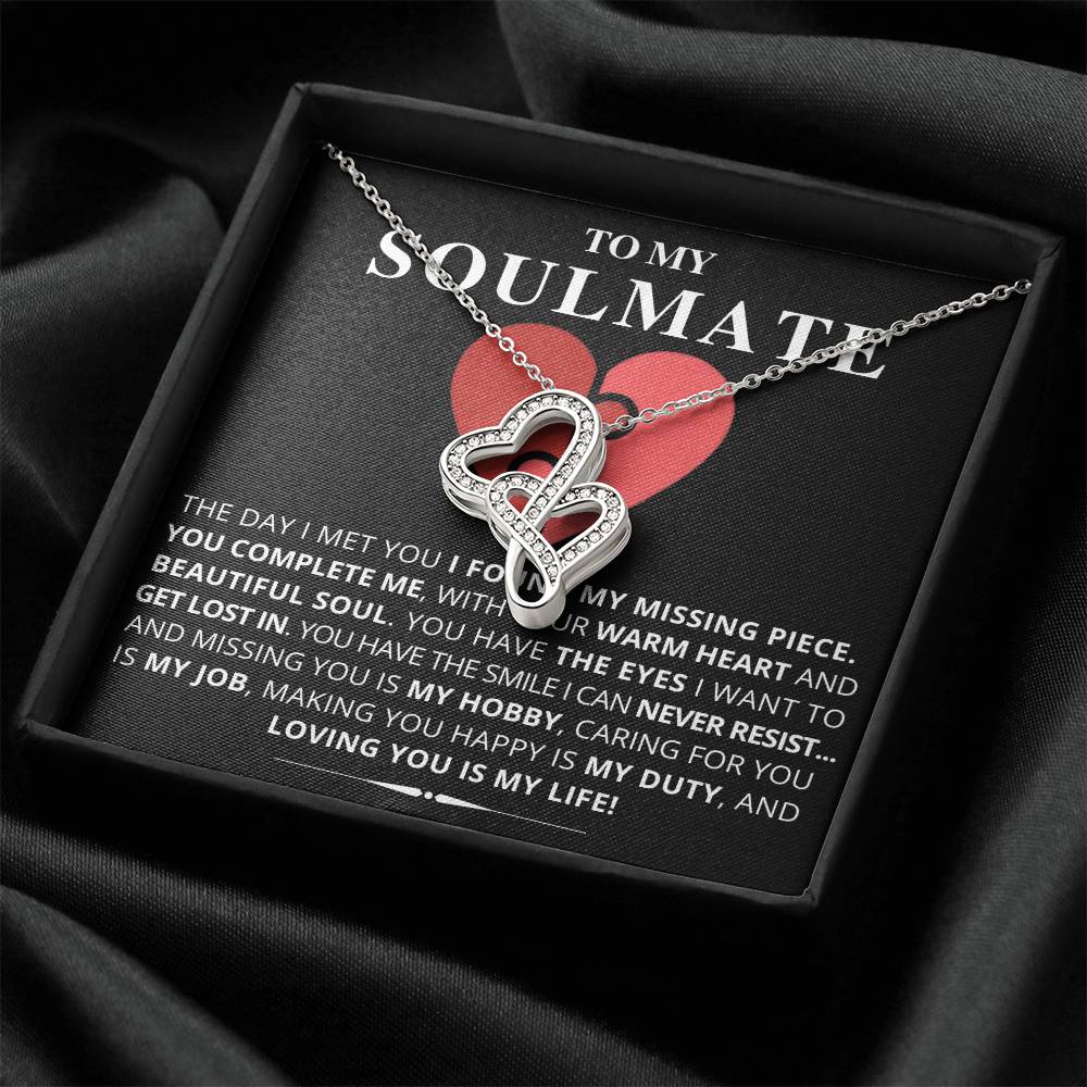 To My Soulmate - Double Hearts Necklace