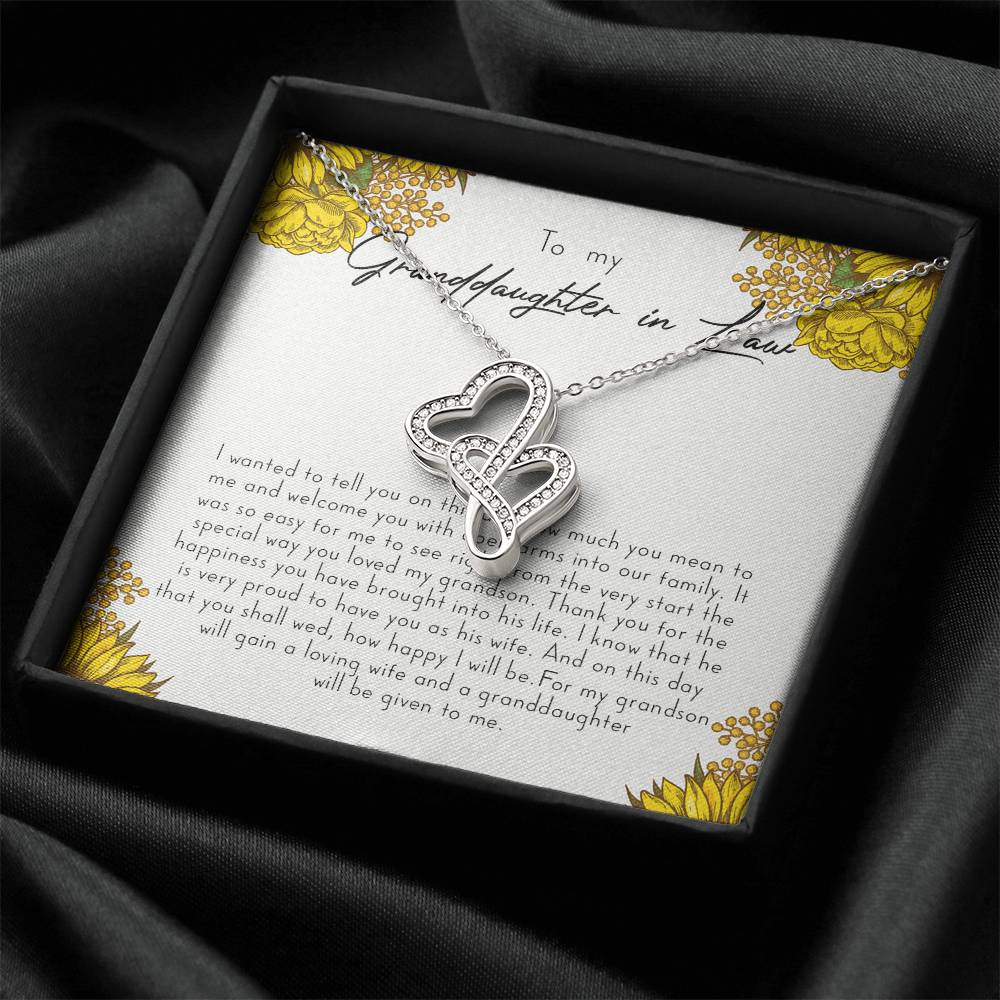 To My Granddaughter-In-Law Gift I Wanted To Tell You 2 Double Hearts Necklace