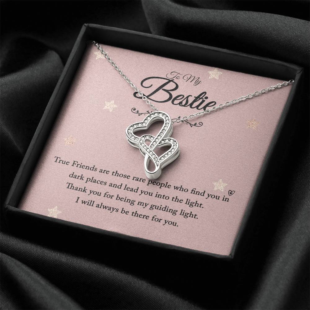To My Bestie Necklace Bff Necklace Gift To My Bestfriend Bff Birthday Bff Gift Necklace Graduation Gift Birthday Gift Double Hearts Necklace