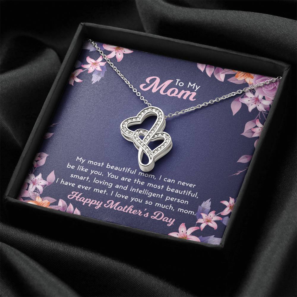 To My Mom 7 Double Hearts Necklace