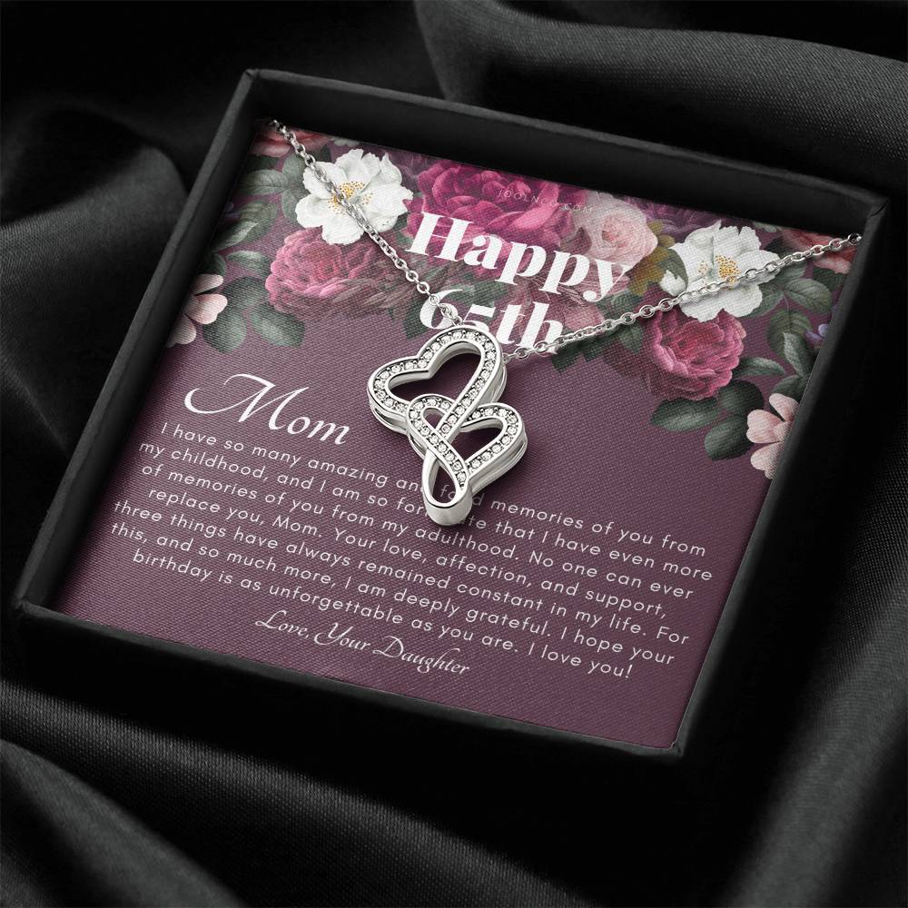 Mother's 65Th Birthday Gift Gift For Mom On Her Birthday Gift For Mom From Daughter Mom Necklace Best Mom Gift Mes 1 Double Hearts Necklace