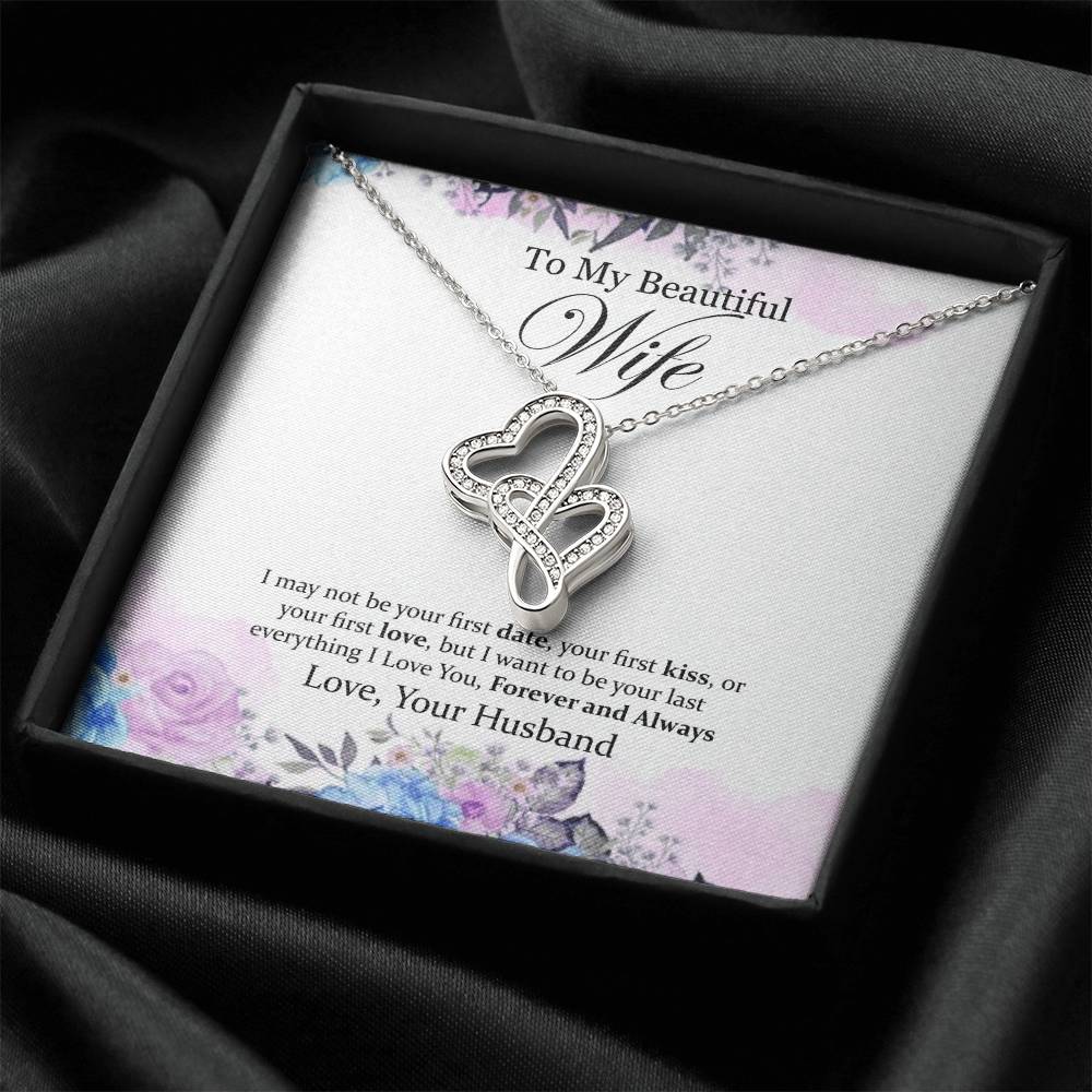 To My Beautiful Wife Double Hearts Beautiful Necklacegift For Wifehusband From Wifhusband Gift Wifelove Your Husband. Double Hearts Necklace