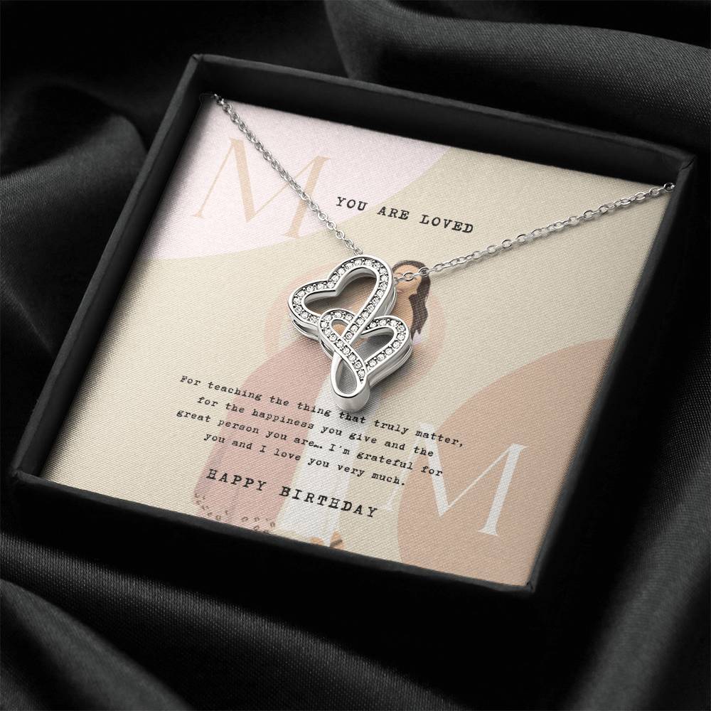 Mom Gift Design 2 Double Hearts Necklace