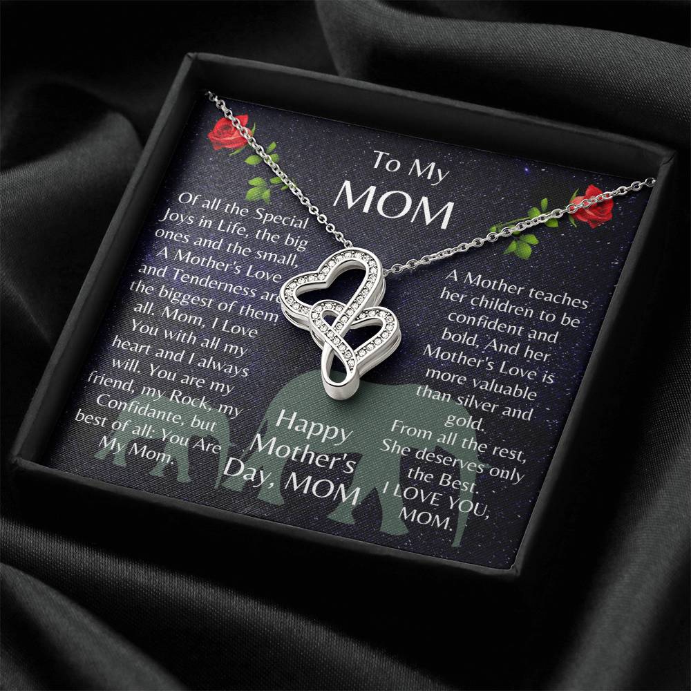 Exquisitely Beautiful The For Mom ???? Double Hearts Necklace