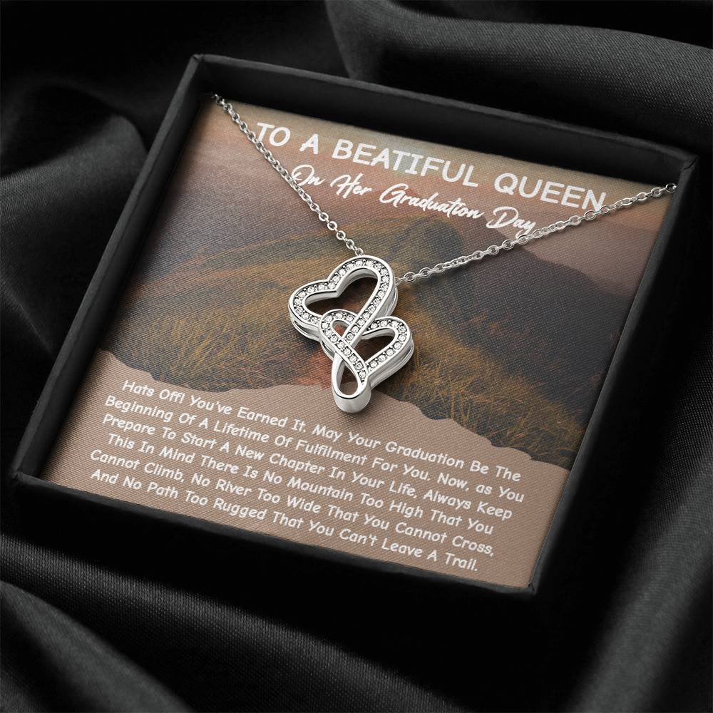 Unique Graduation Gift - Double Hearts Necklace