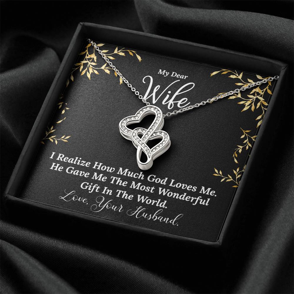 The Most Wonderful Gift Necklace Double Hearts Necklace