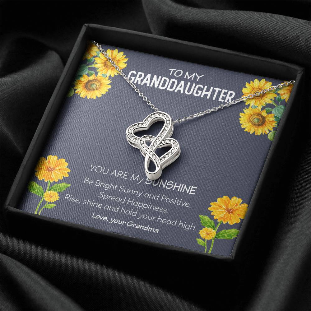You Are My Sunshine - Special Gift For Granddaughter Double Hearts Necklace