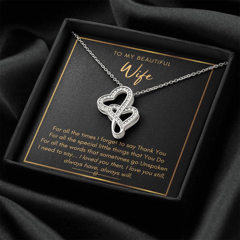 My Beautiful Wife I Love You Still Double Hearts Necklace