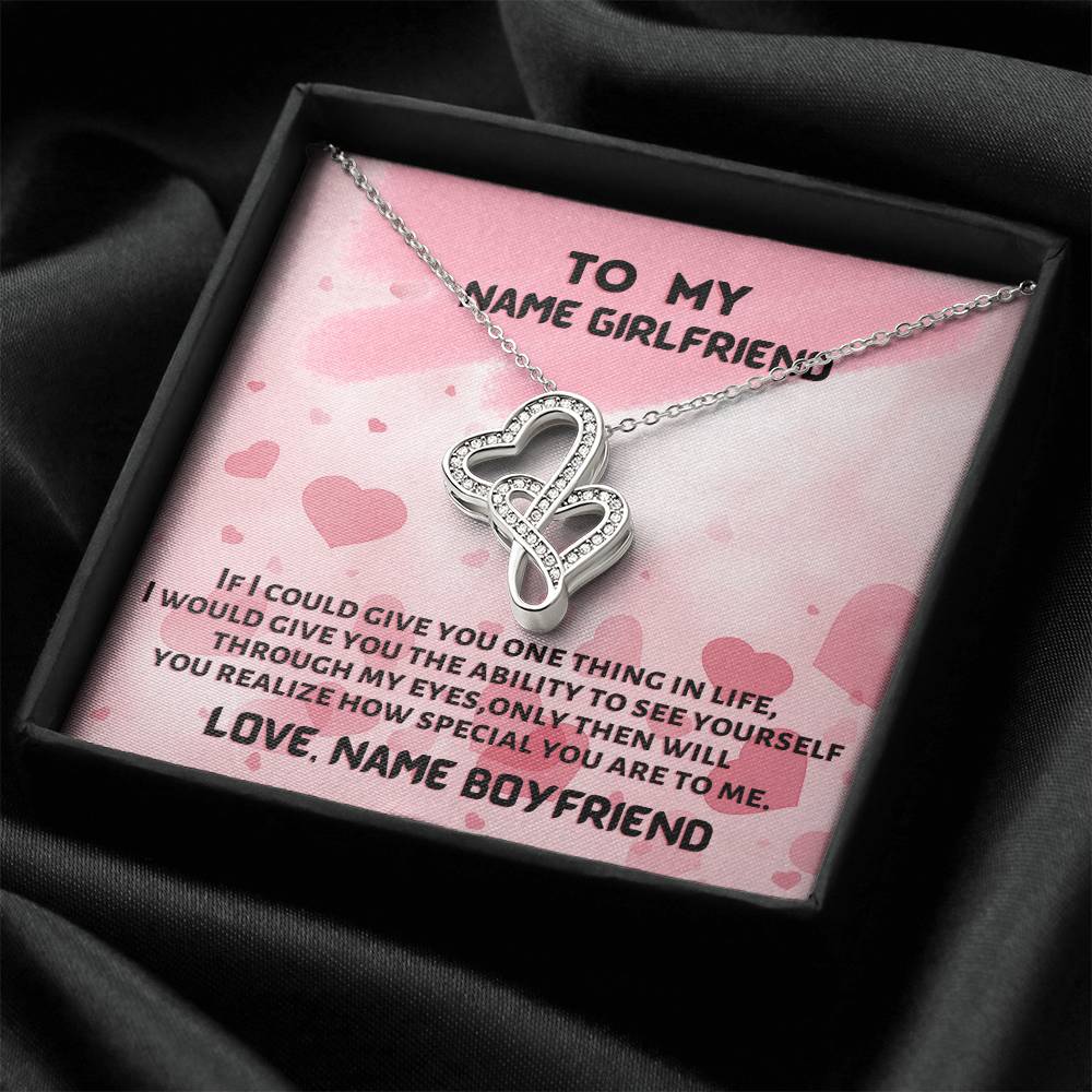 To My Girlfriend 1 Double Hearts Necklace