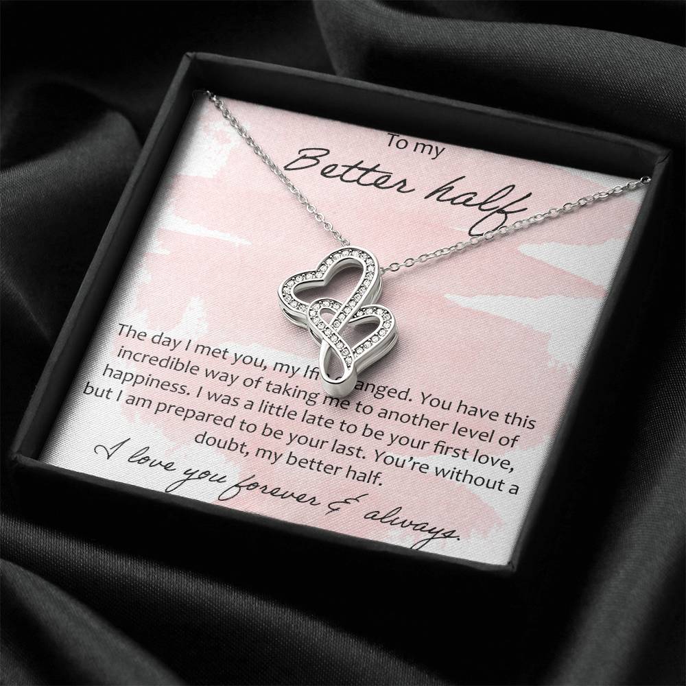To My Better Half Double Hearts Necklace