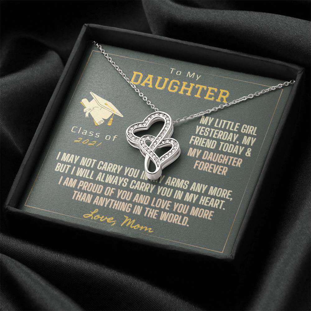 Daughters Graduation Necklace 1 Double Hearts Necklace