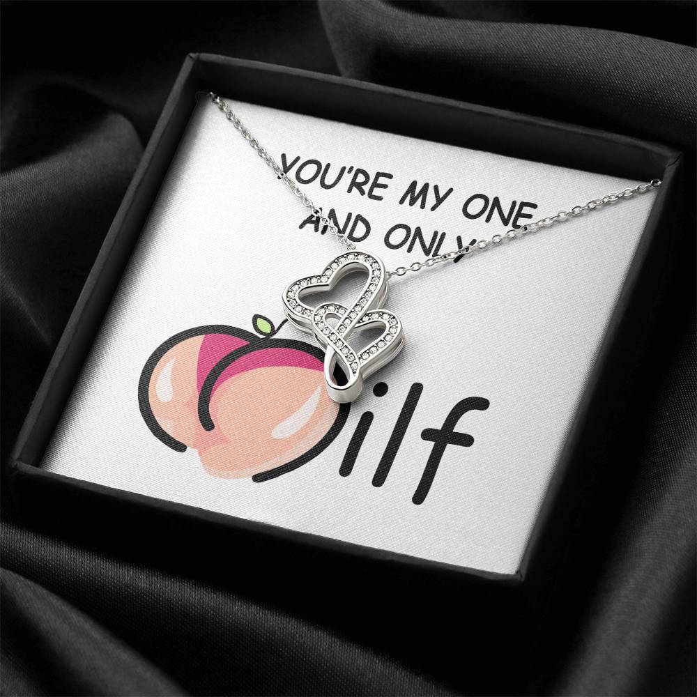 Double Heart Necklace For Her - Necklace From Husband - Gift For Wife You're My One And Only - Wife Christmas Gift Fr Double Hearts Necklace