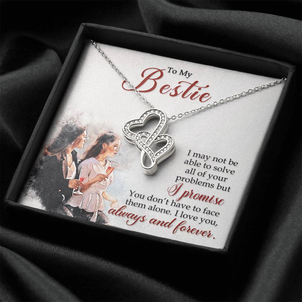 To My Best Friend-Necklace For Gift 1 Double Hearts Necklace