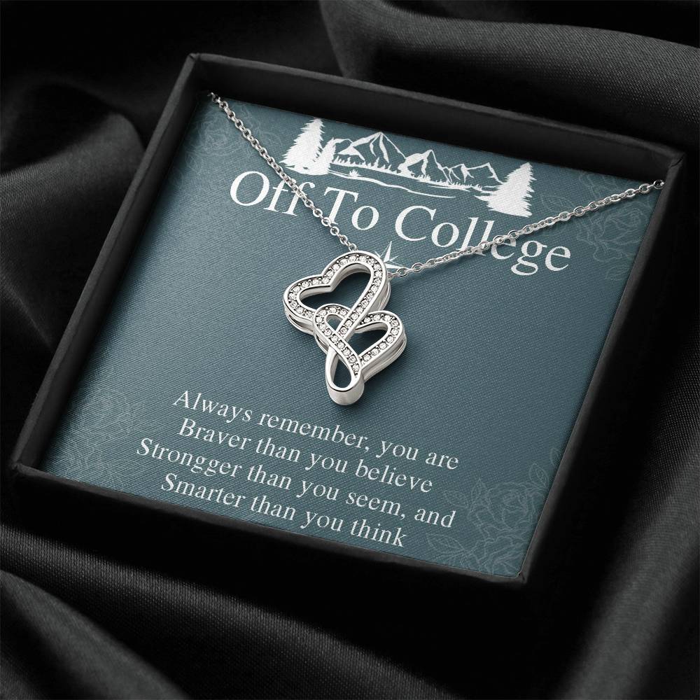 Graduation Gift Necklace For Girls - Graduate Gift Jewelry - College - High School - Elementary School - Senior Gradu 1 Double Hearts Necklace