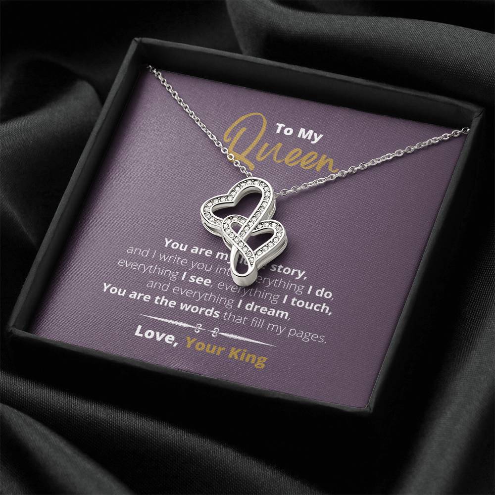 You Are My Love Story - Double Hearts Necklace