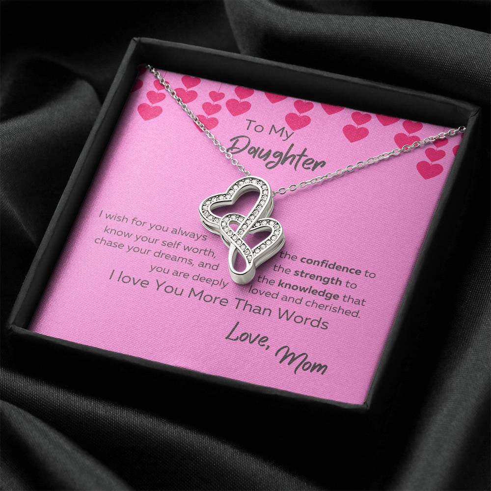 I Love You More Than Words Necklace Double Hearts Necklace