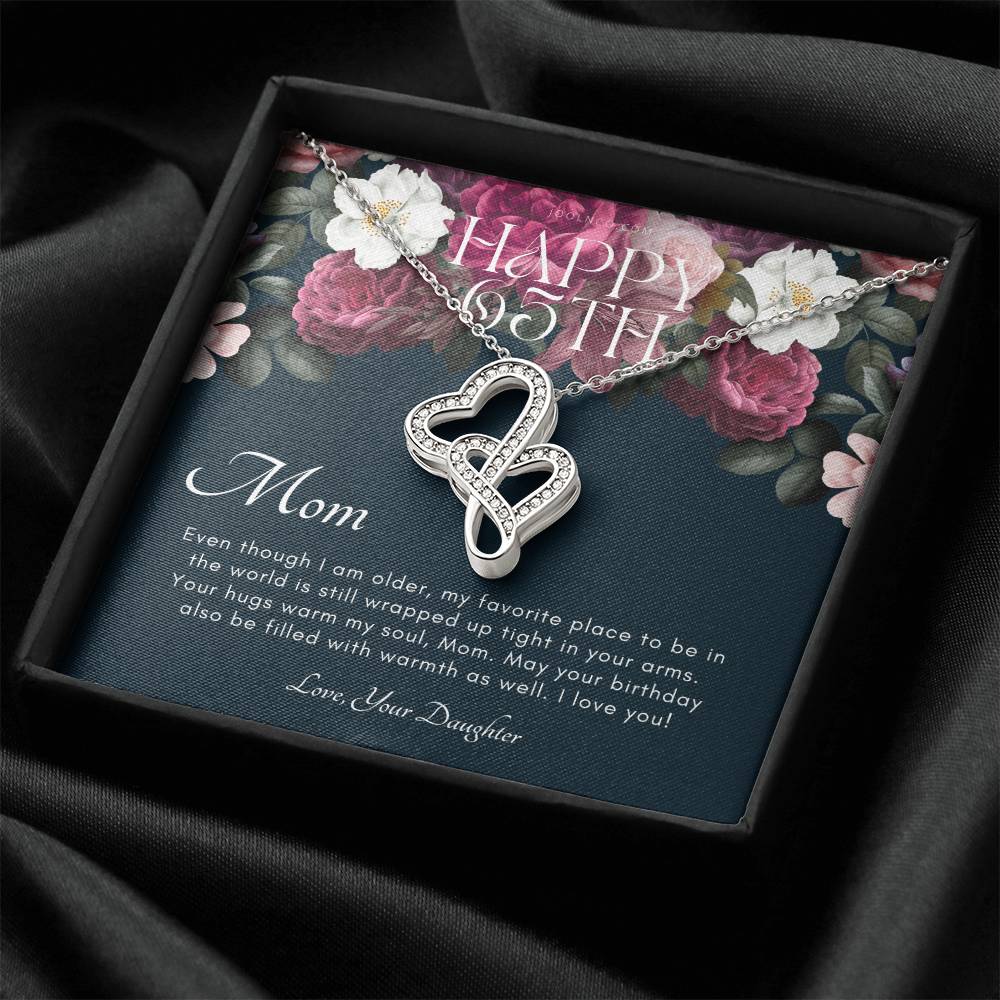 Mother's 65Th Birthday Gift Gift For Mom On Her Birthday Gift For Mom From Daughter Mom Necklace Best Mom Gift Mes 2 Double Hearts Necklace