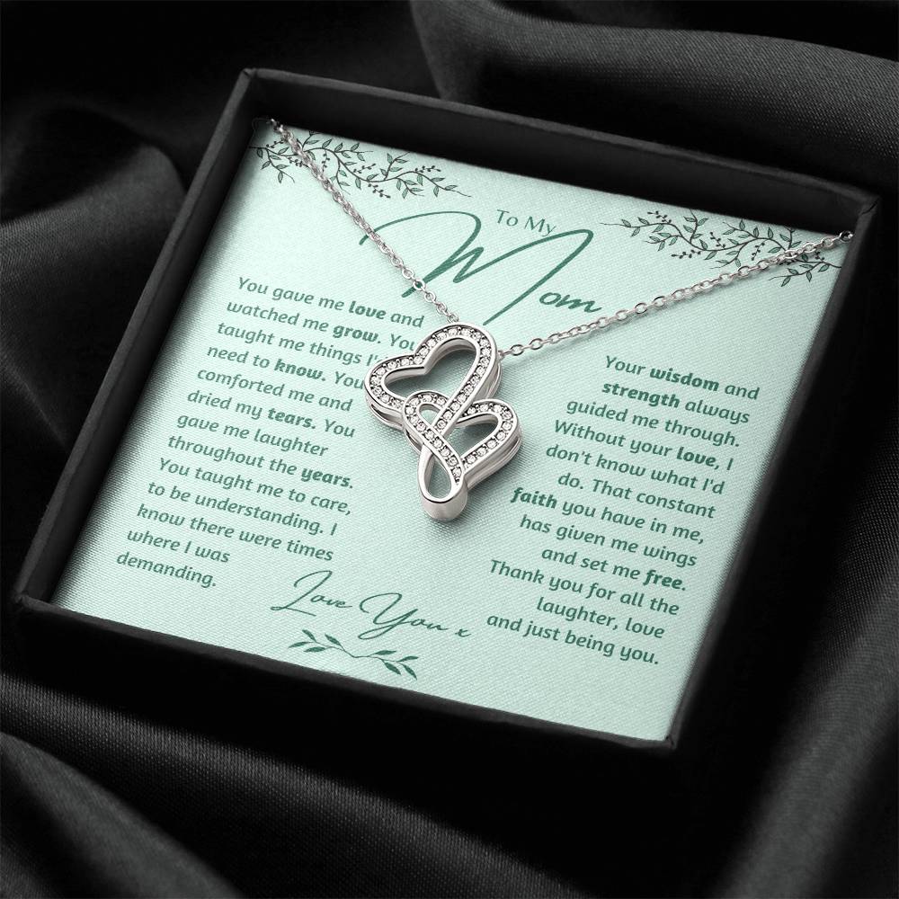 To Mom Mother's Day Double Hearts Necklace