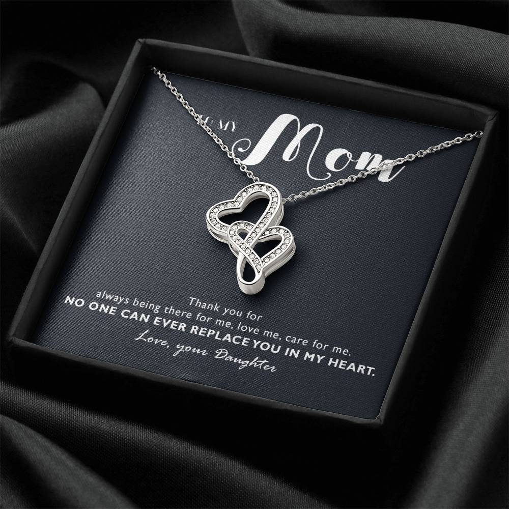 Perfect Gift For Mom Necklace - Mother's Day Gift For Mom 3 Double Hearts Necklace