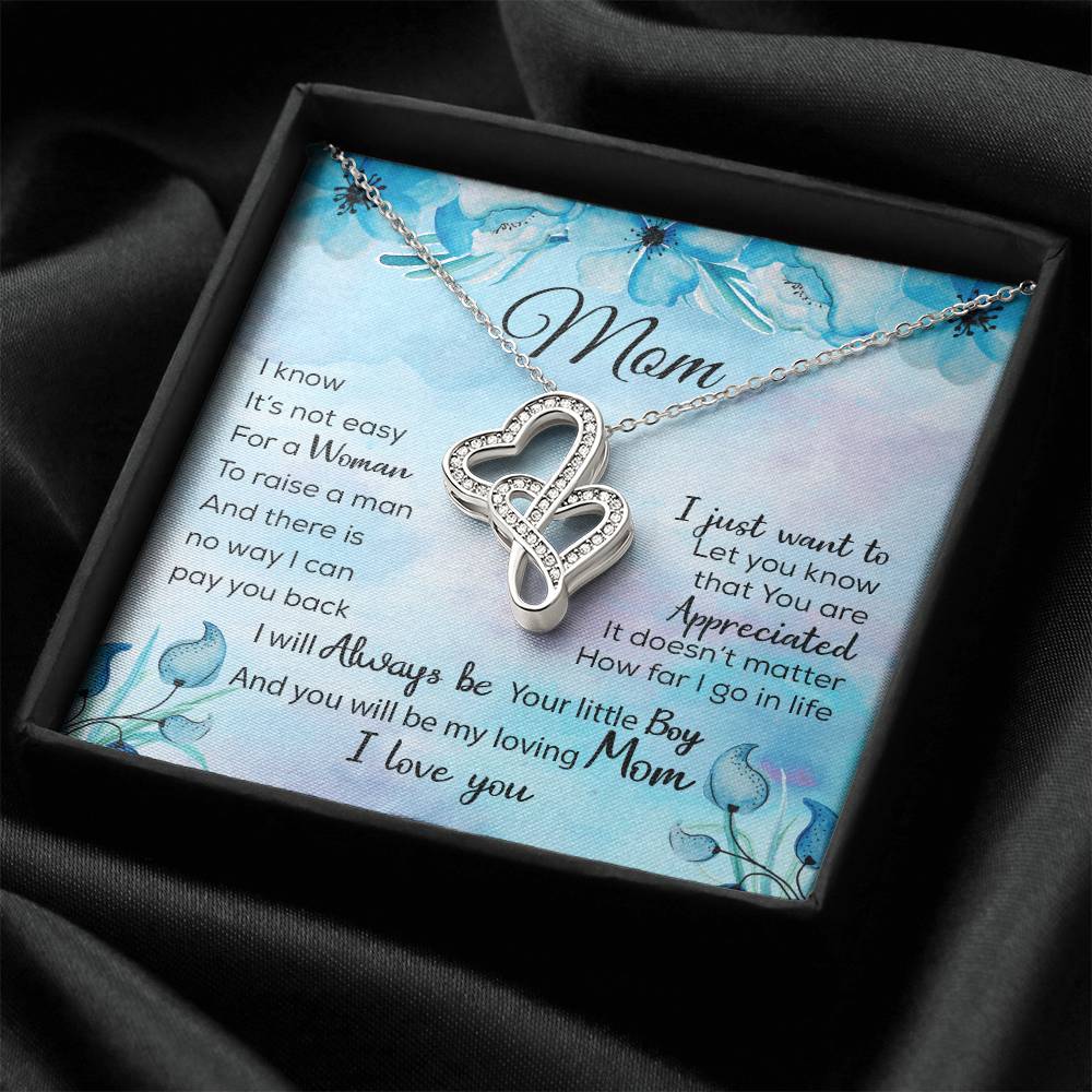 To My Mom Necklace Sentimental Gifts For Mother Thank Mothers Day Birthday Double Hearts Necklace