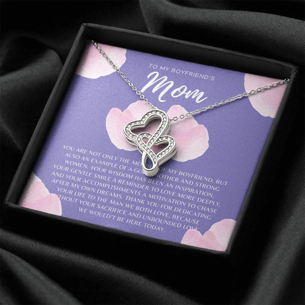 Gift For Boyfriend's Mom Boyfriend's Mom Necklace To My Boyfriend’S Mom Gift Mother’S Day Gift For Boyfriend's Mom Double Hearts Necklace