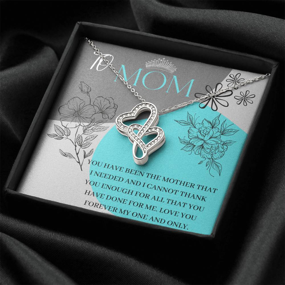 For Mother With Lovely Message Card Double Hearts Necklace