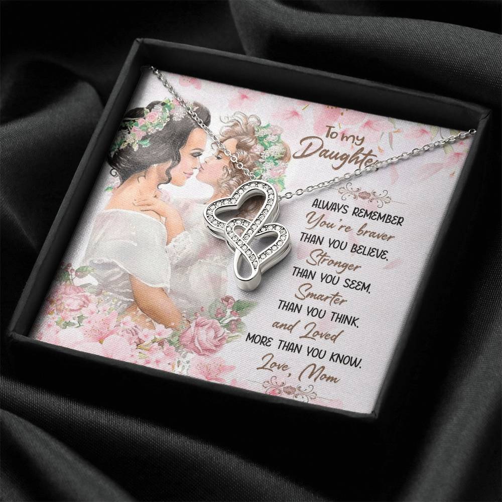 To My Daughter 2 Double Hearts Necklace