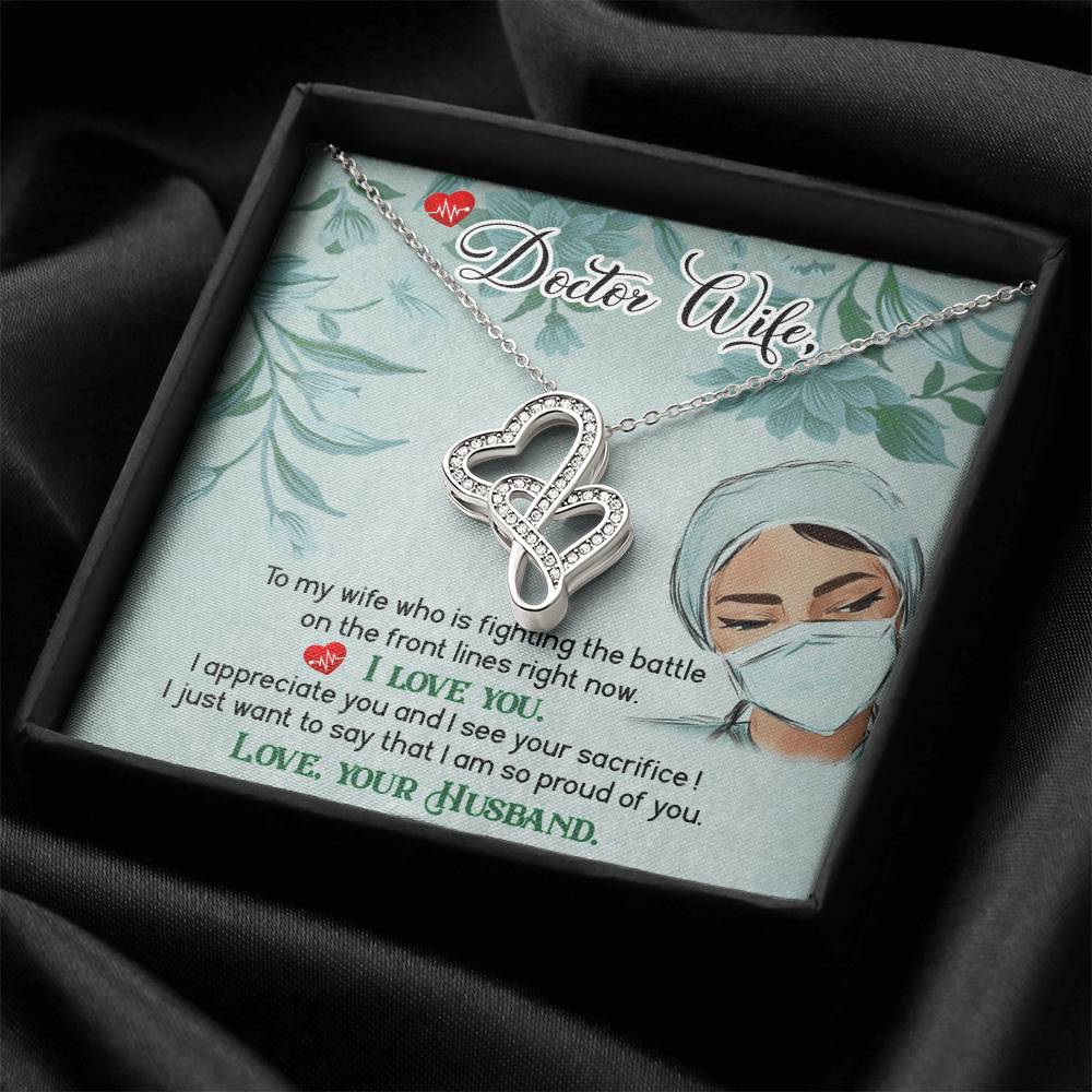 Dear Wife - I Appreciate You And I See Your Sacrifice - Double Hearts Necklace