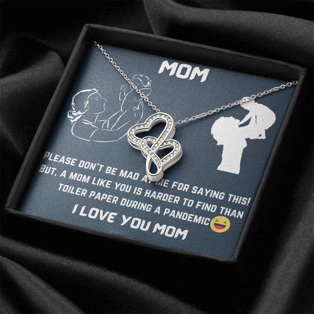 Gift For Mom Double Hearts Necklace