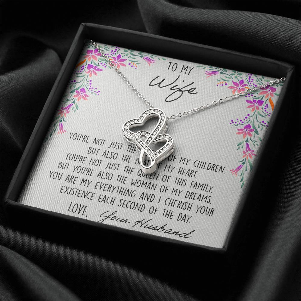 To My Wife You're Not Just The Mother Of My Children 1 Double Hearts Necklace