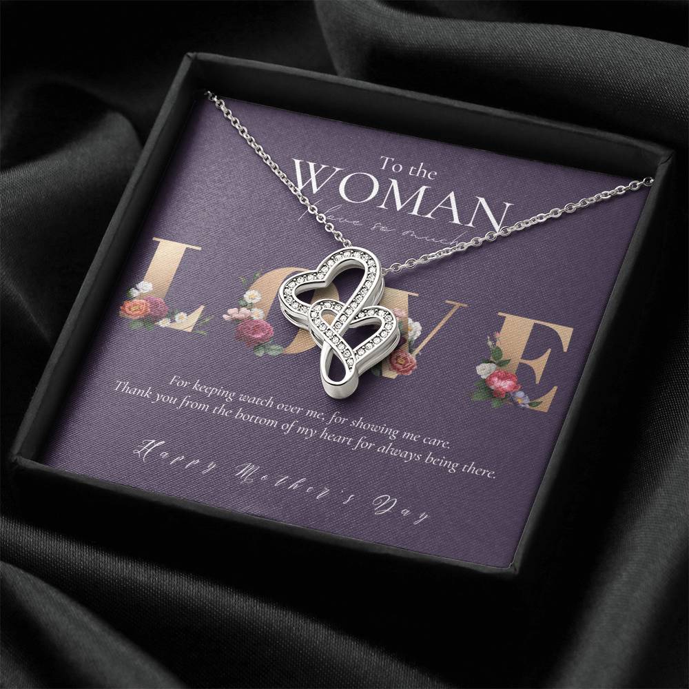 Mother's Day Gift For Mom Gift For Mom From Daughter Gift For Mom From Son Mom Necklace Best Mom Gift Message Car Double Hearts Necklace