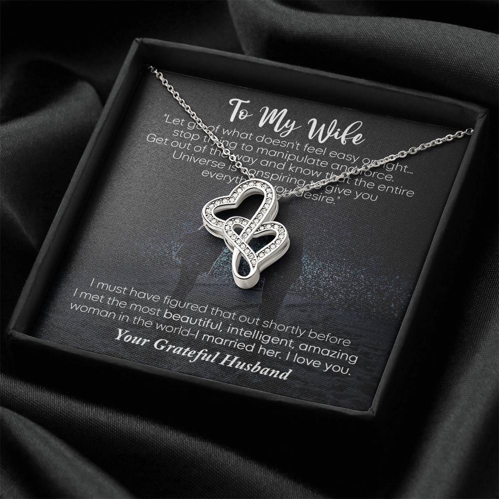 To My Wife Jewelry To My Wife Necklace Wife Necklace Gift Meaningful Jewellery Wishbone Necklace Anniversary Jewellery Double Hearts Necklace