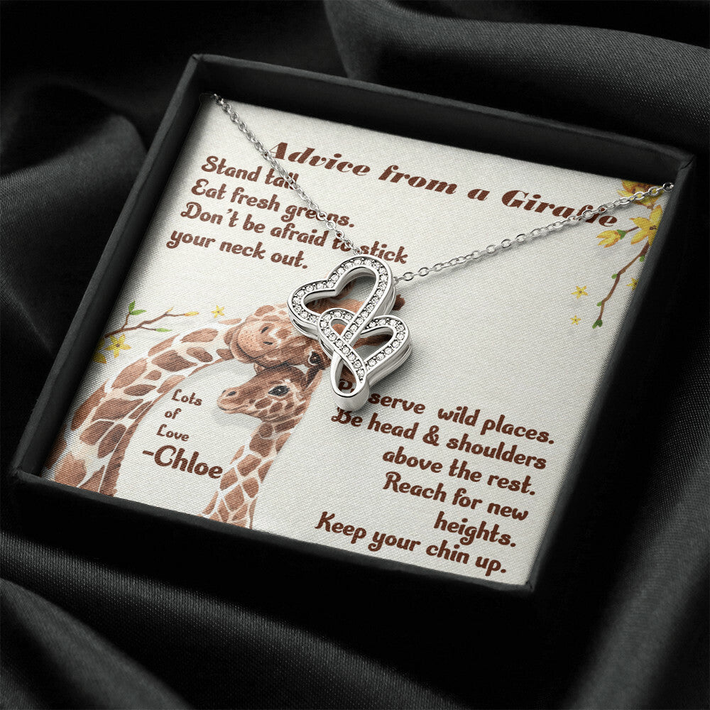 Giraffe - Double Heart Double Hearts Necklace