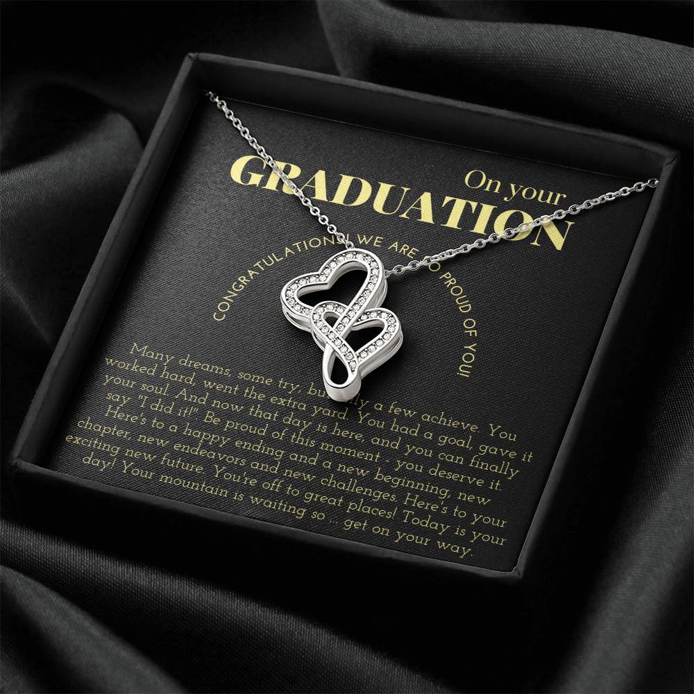 On Your Graduation - Double Hearts Necklace