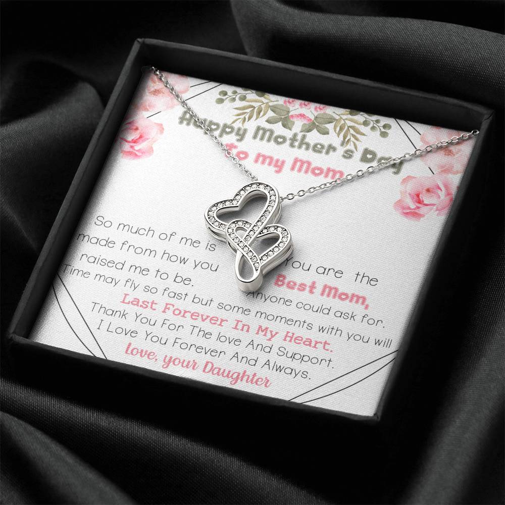 Mother's Day Gift For Mom Two Hearts Necklace For Mother Double Hearts Necklace