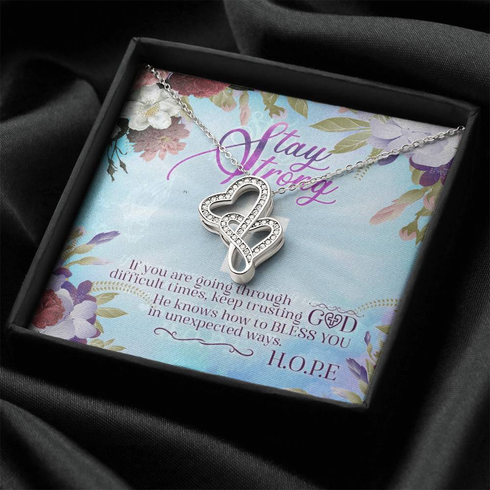 Stay Strong - Double Hearts Necklace