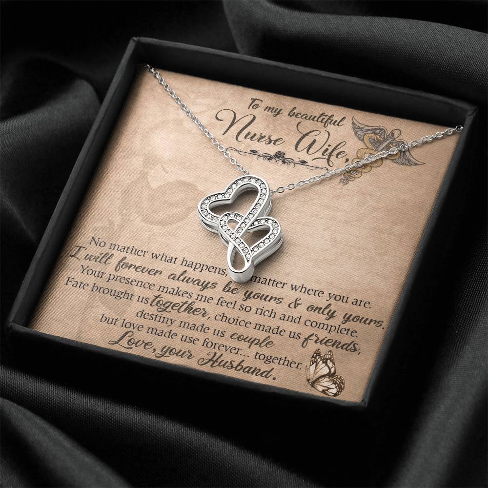 My Special Nurse Wife Double Hearts Necklace