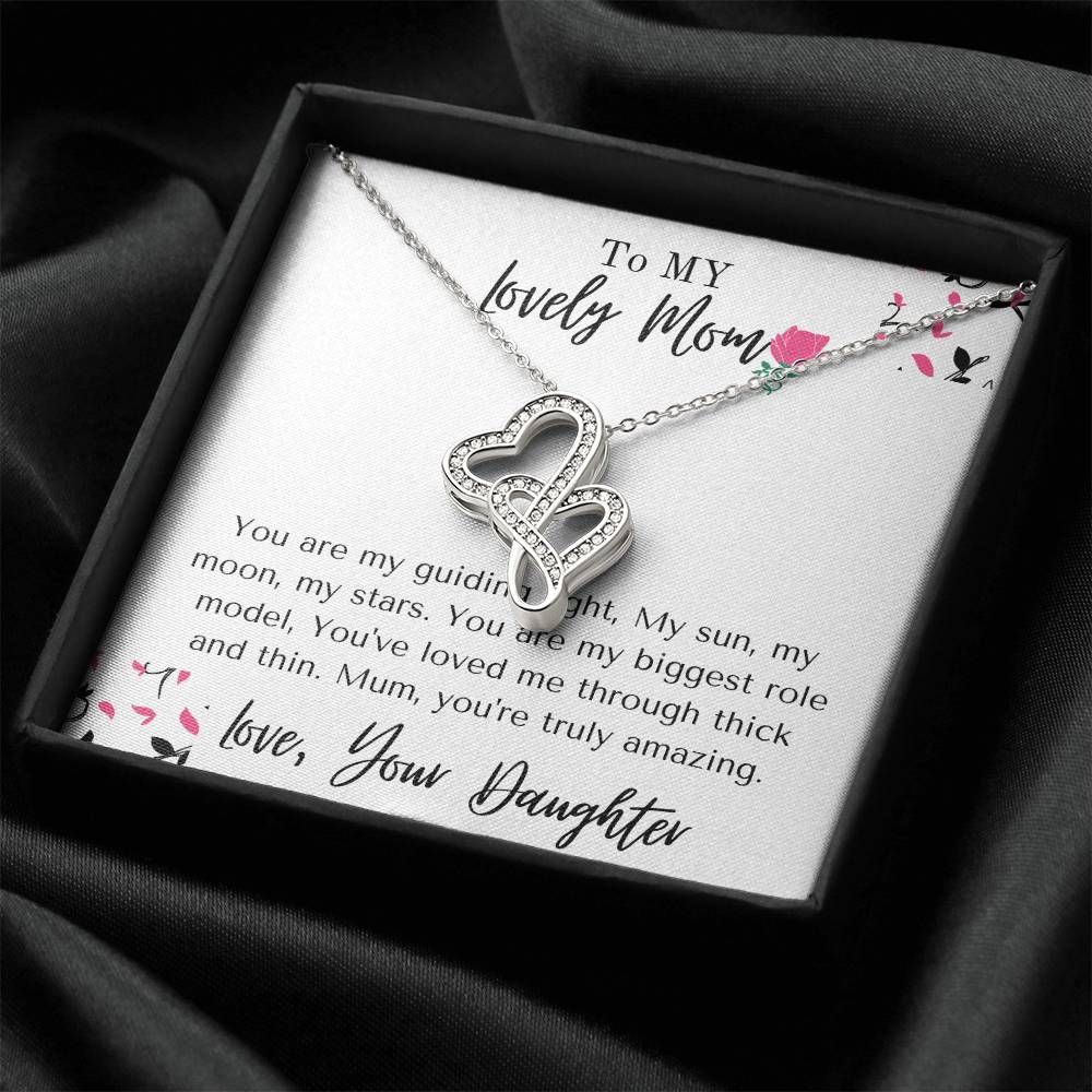 Truly Amazing Mum Mothers Day Gift Gorgeous Double Hearts Necklace