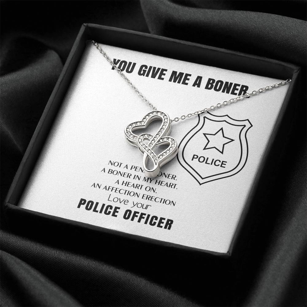 You Give Me A Heart Boner An Affection Erection Funny & Sarcastic Love For Her Mature Gag Gif 1 Double Hearts Necklace