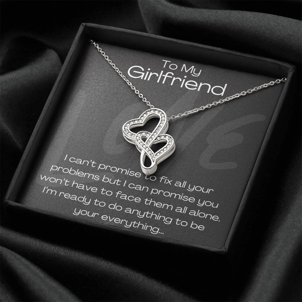 To My Girlfriend 1 Double Hearts Necklace