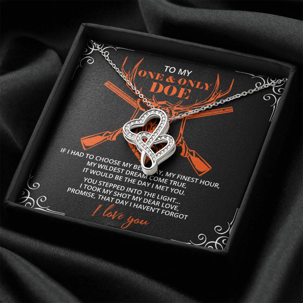 To My #1 Hiking Partner Necklace Girlfriend Anniversary Girlfriend Birthday Gift Anniversary Gift For Girlfriend H Double Hearts Necklace