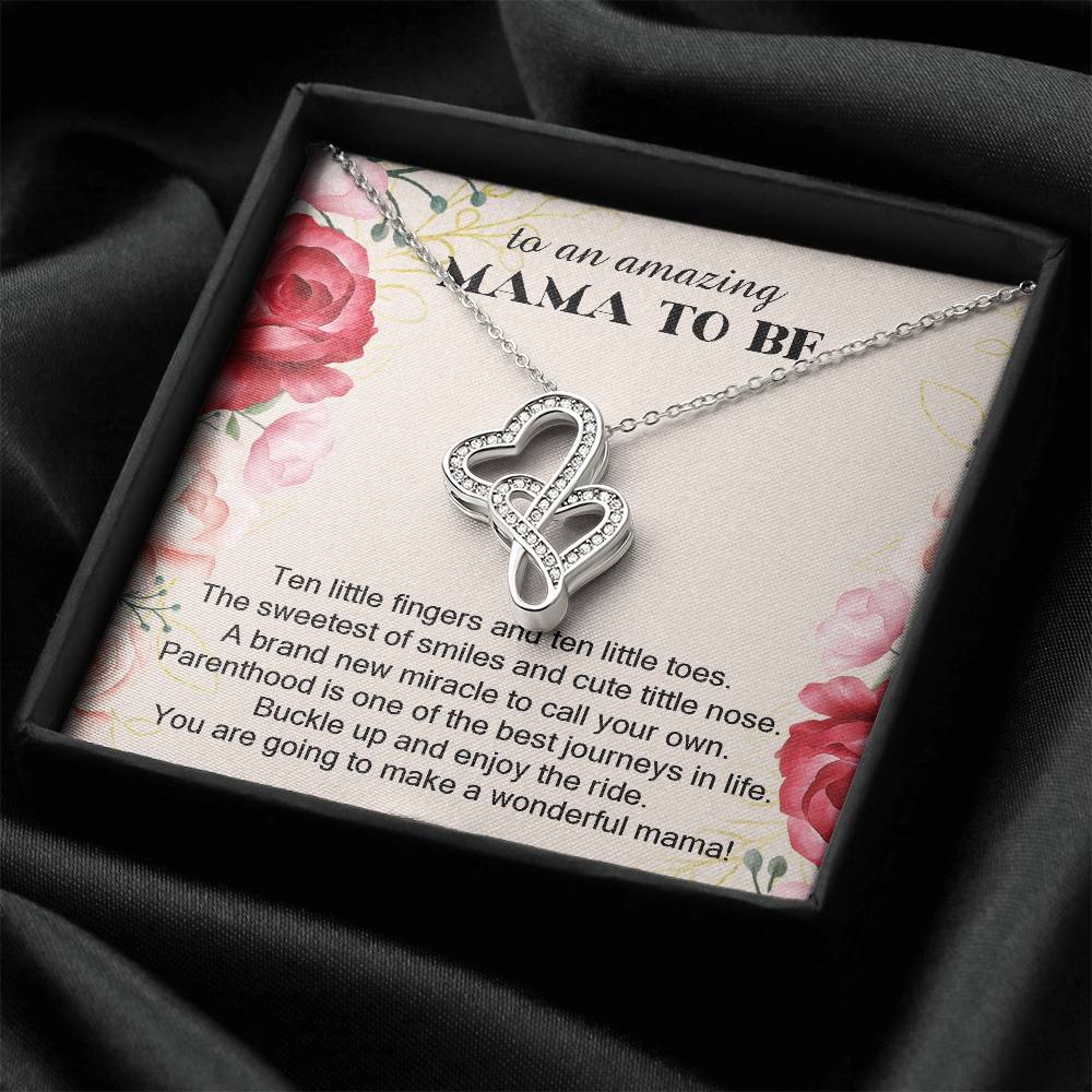Pregnancy Gift For Friend • Gift For First Time Mom • Pregnancy Gift For Best Friend • Gift For Mom To Be Double Heart Double Hearts Necklace