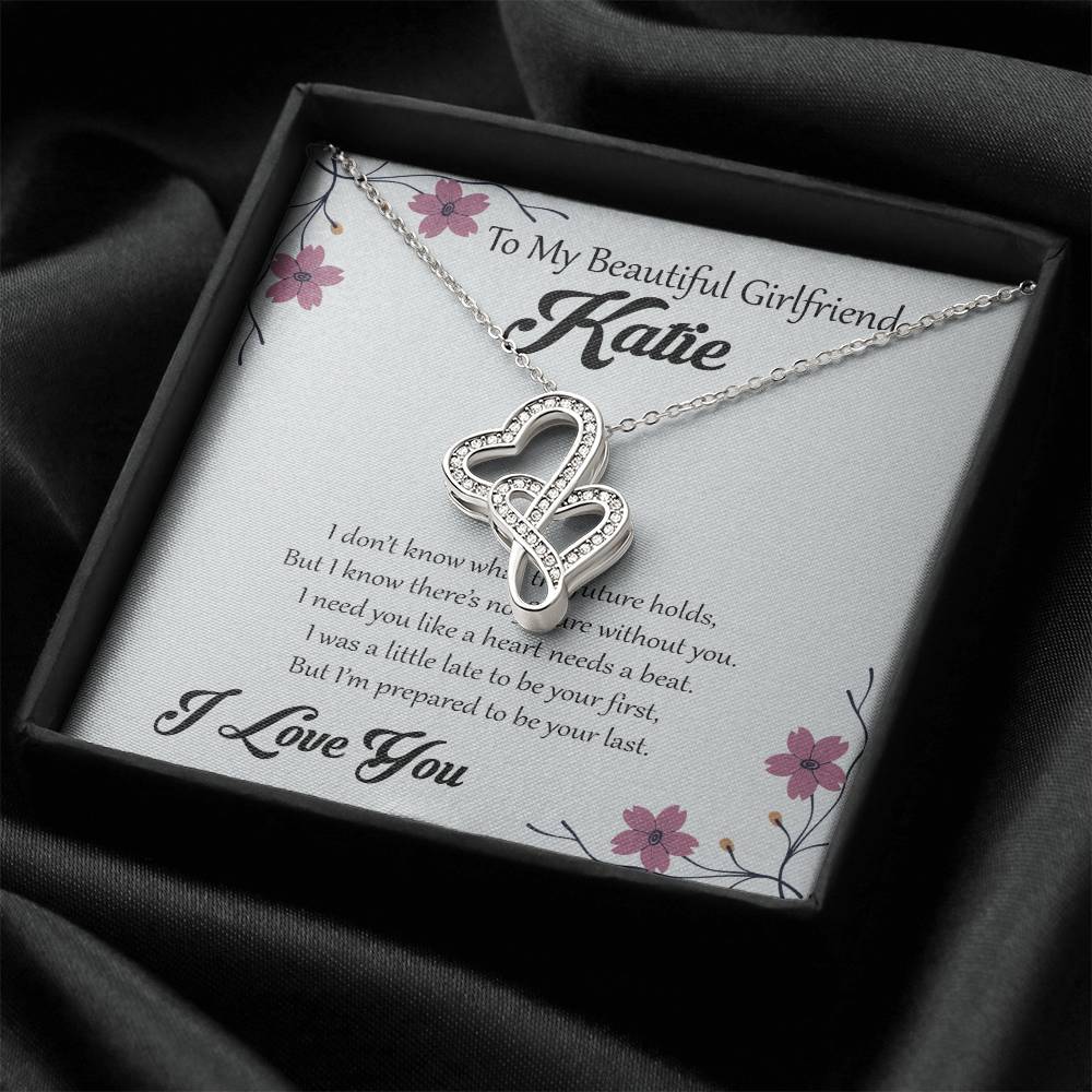 To My Beautiful Girlfriend I Don't Know What The Future Holds Double Hearts Necklace