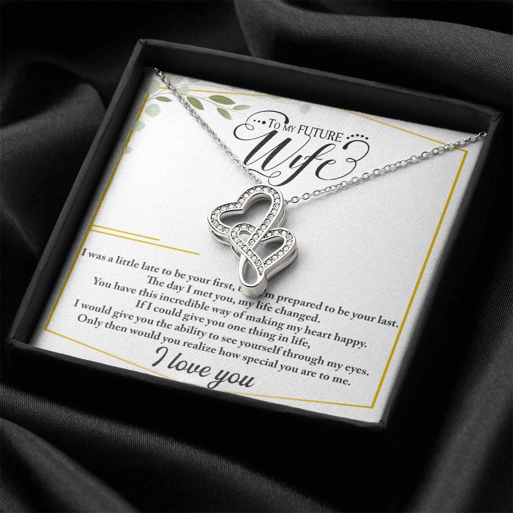 Future Wife Necklace To My Fiance Necklace Bride To Be Gift Necklace For Fiancee Engagement Gift For Her Future Wife B Double Hearts Necklace