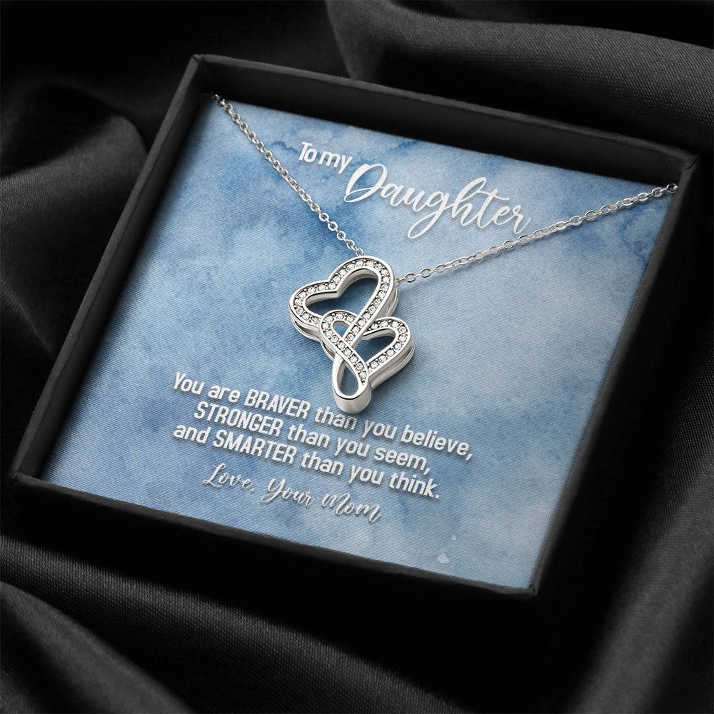 Daughter Gift Necklace Daughter Birthday Gift Gift For Daughter Daughter Jewelry 1 Double Hearts Necklace