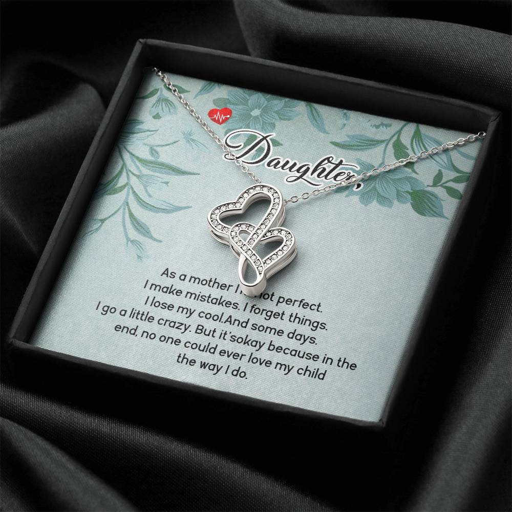 To My Daughter - 4 Double Hearts Necklace