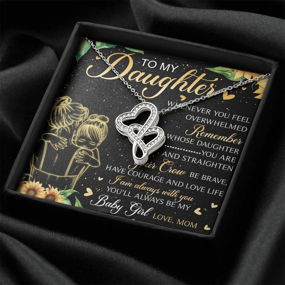To Daughter From Dad 2 Double Heart Necklace Gift - Mother And Daughter Necklace - Mom Gift - Mother Jewelry - Daught 4 Double Hearts Necklace